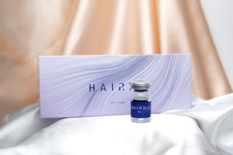 HAIR XO vial box white pink silk