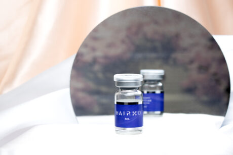 HAIR XO vial mirror white pink silk reflection